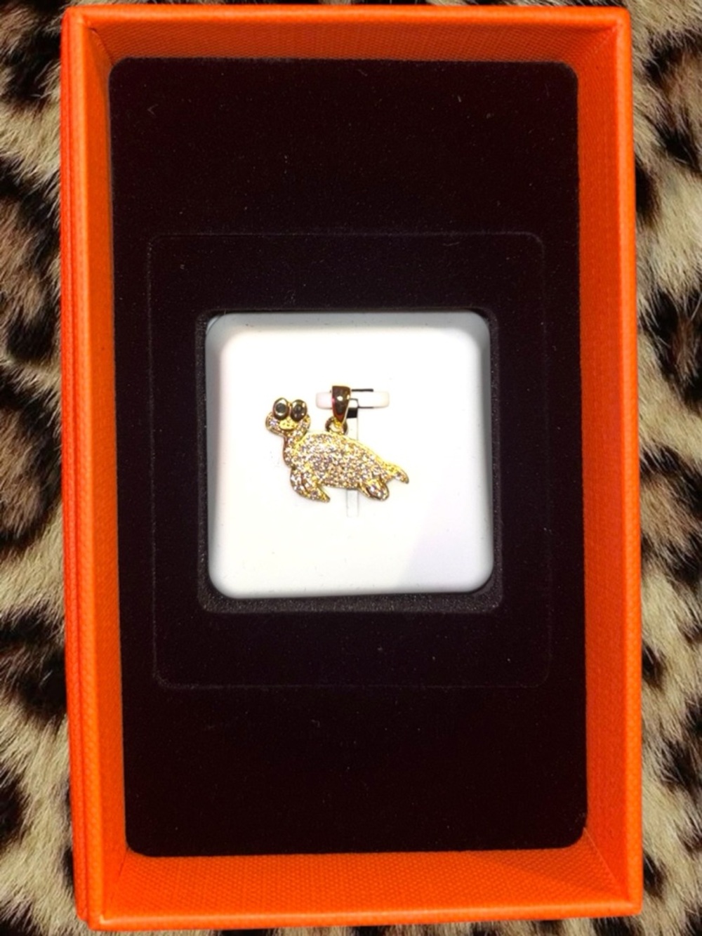 925 Silver MOSSAINITE 1.00CTW Gold Tone Turtle Charm Pendant
